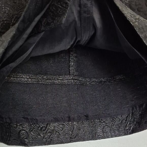 J. Crew Origami Faux Wrap Mini Skirt in Black Metallic Matelassé - Picture 9 of 13